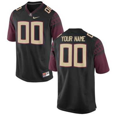 Men%27s Florida State Seminoles Nike Men%27s Customized Game Football Jersey - 2015 Black